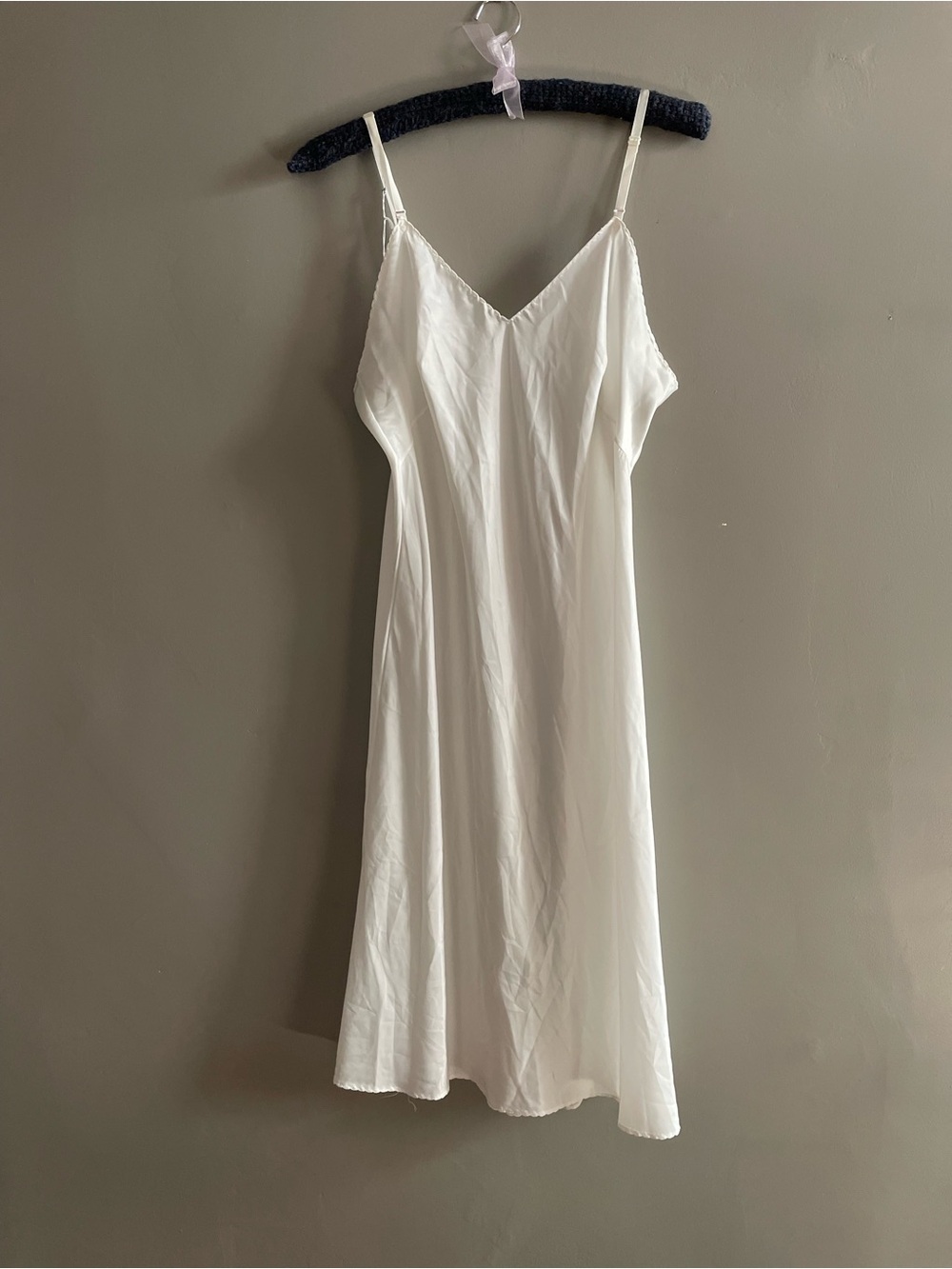 Vintage Union Made in USA Women's White Nylon Rayon Blend Slip Dress Camisole